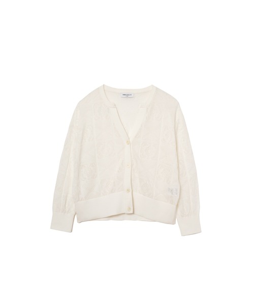 AMERICAN RAG CIE（アメリカンラグシー）の「透かし柄キーネックカーディガン（カーディガン/ボレロ・レディース・オフホワイト/グリーン/ブラック・FREE）」の17枚目の写真
