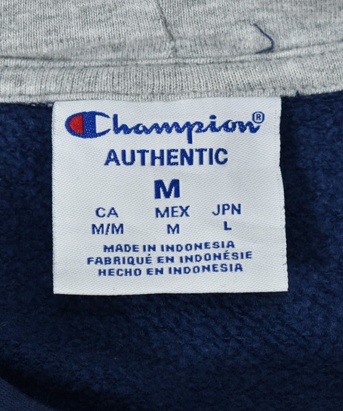 Champion（チャンピオン）の「【ヴィンテージ古着】Champion / チャンピオン ロゴ総柄 スウェットパーカー リバースタイプ（パーカー・メンズ・ネイビー・MEDIUM）」の2枚目の写真
