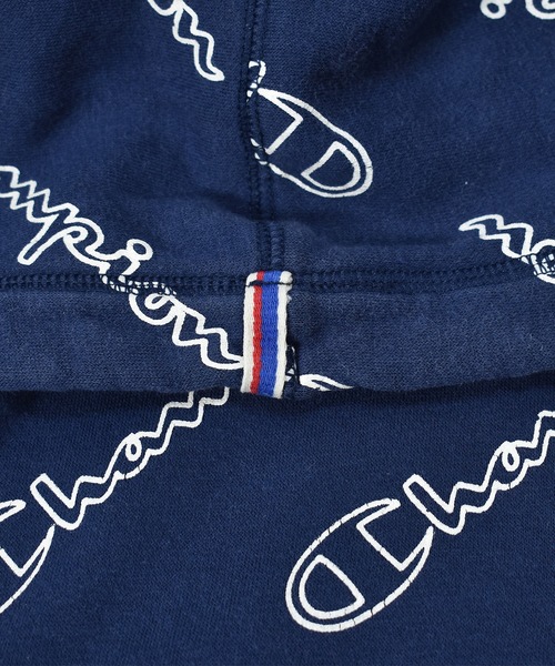 Champion（チャンピオン）の「【ヴィンテージ古着】Champion / チャンピオン ロゴ総柄 スウェットパーカー リバースタイプ（パーカー・メンズ・ネイビー・MEDIUM）」の8枚目の写真