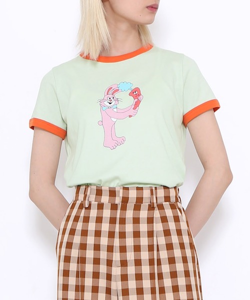 PUNYUS（プニュズ）の「Rabbit Tシャツ（Tシャツ/カットソー・レディース・グリーン/イエロー/ホワイト・2/3/1/4）」の3枚目の写真