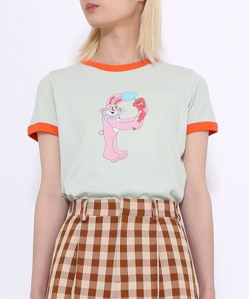 PUNYUS（プニュズ）の「Rabbit Tシャツ（Tシャツ/カットソー・レディース・グリーン/イエロー/ホワイト・2/3/1/4）」の7枚目の写真