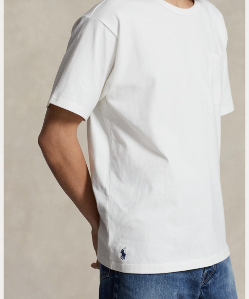POLO RALPH LAUREN（ポロ ラルフ ローレン）の「ビッグ フィット ジャージー ポケット Tシャツ（Tシャツ/カットソー・メンズ・ホワイト・S/M/L/XL/XS/XXL）」の7枚目の写真