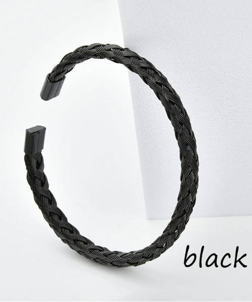 Coo+i（クーイ）の「編み込みデザインバングル（バングル/リストバンド・レディース・ブラック/シルバー/ゴールド・FREE）」の10枚目の写真
