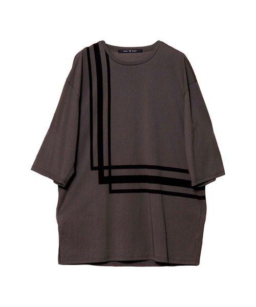 NO ID.（ノーアイディ）の「ジオメトリックプリント7分袖BIG-T（Tシャツ/カットソー・メンズ・グレー/ブラック/ホワイト・ONE SIZE）」の20枚目の写真