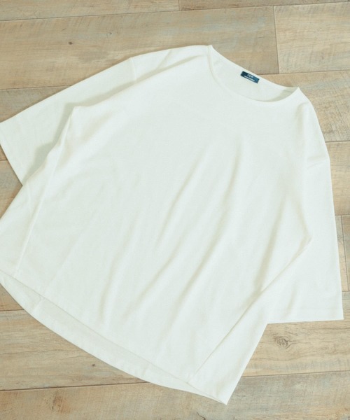 ITEMS URBANRESEARCH(アイテムズ アーバンリサーチ)の「ポンチ 7分袖ビッグTシャツ(Tシャツ/カットソー・メンズ・グリーン/オフホワイト/ブラック・LARGE/MEDIUM)」の2枚目の写真