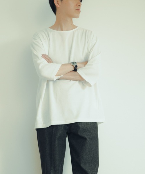 ITEMS URBANRESEARCH(アイテムズ アーバンリサーチ)の「ポンチ 7分袖ビッグTシャツ(Tシャツ/カットソー・メンズ・グリーン/オフホワイト/ブラック・LARGE/MEDIUM)」の10枚目の写真