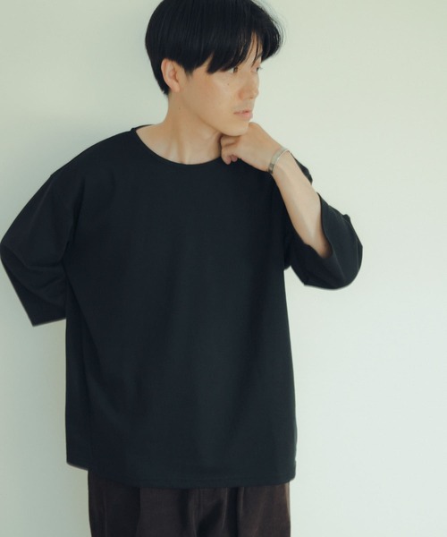 ITEMS URBANRESEARCH(アイテムズ アーバンリサーチ)の「ポンチ 7分袖ビッグTシャツ(Tシャツ/カットソー・メンズ・グリーン/オフホワイト/ブラック・LARGE/MEDIUM)」の13枚目の写真
