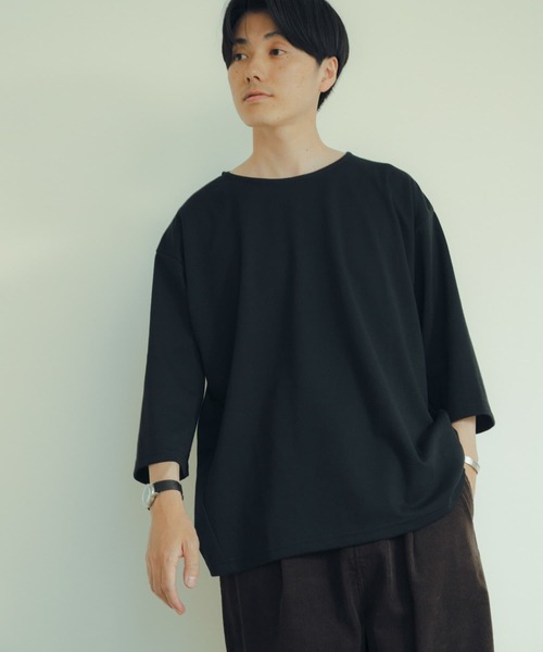 ITEMS URBANRESEARCH(アイテムズ アーバンリサーチ)の「ポンチ 7分袖ビッグTシャツ(Tシャツ/カットソー・メンズ・グリーン/オフホワイト/ブラック・LARGE/MEDIUM)」の14枚目の写真