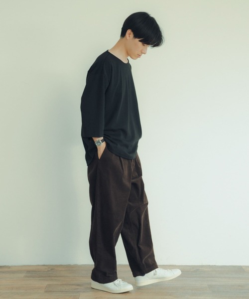 ITEMS URBANRESEARCH(アイテムズ アーバンリサーチ)の「ポンチ 7分袖ビッグTシャツ(Tシャツ/カットソー・メンズ・グリーン/オフホワイト/ブラック・LARGE/MEDIUM)」の17枚目の写真