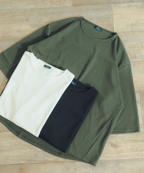 ITEMS URBANRESEARCH(アイテムズ アーバンリサーチ)の「ポンチ 7分袖ビッグTシャツ(Tシャツ/カットソー・メンズ・グリーン/オフホワイト/ブラック・LARGE/MEDIUM)」の21枚目の写真