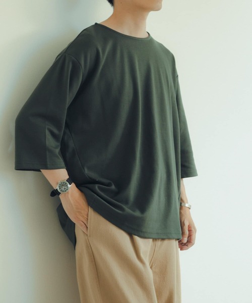 ITEMS URBANRESEARCH(アイテムズ アーバンリサーチ)の「ポンチ 7分袖ビッグTシャツ(Tシャツ/カットソー・メンズ・グリーン/オフホワイト/ブラック・LARGE/MEDIUM)」の22枚目の写真
