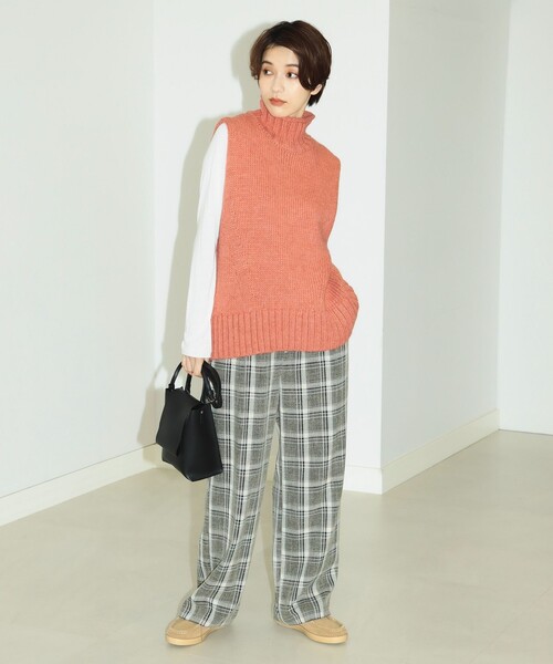 B:MING by BEAMS(ビーミングバイビームス)の「B:MING by BEAMS / エドワード ハイネック ニットベスト(ベスト・レディース・ダークネイビー/ブルー系その他/ベージュ/オレンジ・FREE)」の9枚目の写真