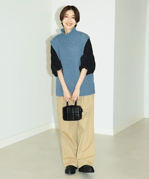 B:MING by BEAMS(ビーミングバイビームス)の「B:MING by BEAMS / エドワード ハイネック ニットベスト(ベスト・レディース・ダークネイビー/ブルー系その他/ベージュ/オレンジ・FREE)」の6枚目の写真