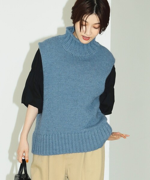 B:MING by BEAMS(ビーミングバイビームス)の「B:MING by BEAMS / エドワード ハイネック ニットベスト(ベスト・レディース・ダークネイビー/ブルー系その他/ベージュ/オレンジ・FREE)」の17枚目の写真