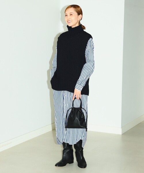 B:MING by BEAMS(ビーミングバイビームス)の「B:MING by BEAMS / エドワード ハイネック ニットベスト(ベスト・レディース・ダークネイビー/ブルー系その他/ベージュ/オレンジ・FREE)」の14枚目の写真