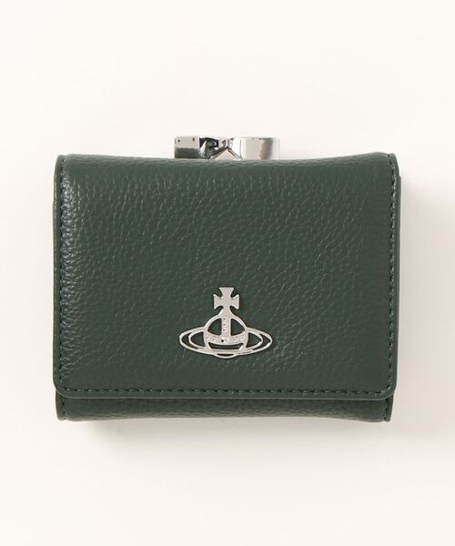 Vivienne Westwood（ヴィヴィアンウエストウッド）の「51010018-S000D-PFRE-VEGAN GRAIN SMALL FRAME WALLET（財布・レディース・グリーン/レッド・FREE）」の2枚目の写真
