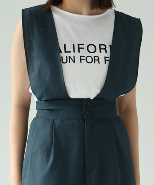 each（イーチ）の「2wayサロペワイドパンツ（サロペット/オーバーオール・レディース・ダークグリーン/ブラック・FREE）」の20枚目の写真