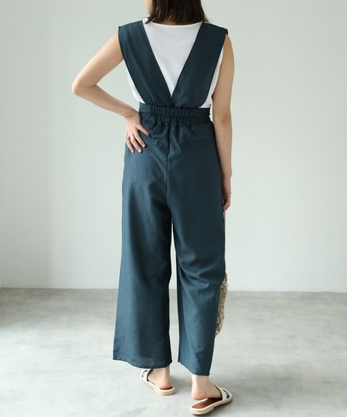 each（イーチ）の「2wayサロペワイドパンツ（サロペット/オーバーオール・レディース・ダークグリーン/ブラック・FREE）」の19枚目の写真