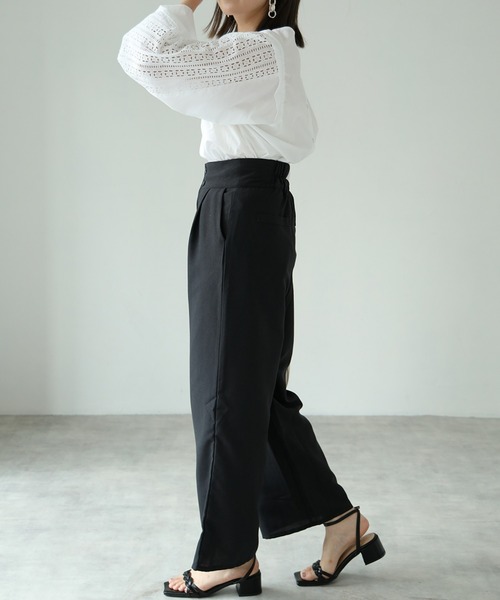 each（イーチ）の「2wayサロペワイドパンツ（サロペット/オーバーオール・レディース・ダークグリーン/ブラック・FREE）」の13枚目の写真