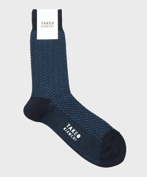 TAKEO KIKUCHI(タケオキクチ)の「◆変形ヘリンボンソックス(ソックス/靴下・メンズ・ブラック/ダークブラウン/グリーン・00)」の4枚目の写真