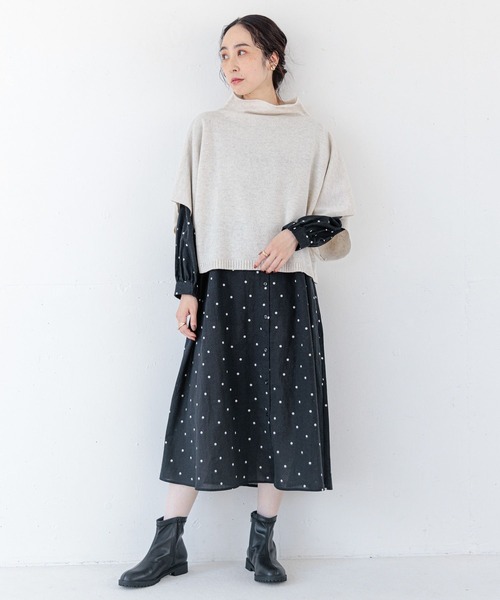 studio CLIP（スタディオクリップ）の「シングルガーゼWフロントワンピース[プチ・プラスサイズあり]（ワンピース・レディース・その他1/インディゴブルー/その他2/ブラック・FREE/ﾌﾘｰ(L)/PF）」の20枚目の写真