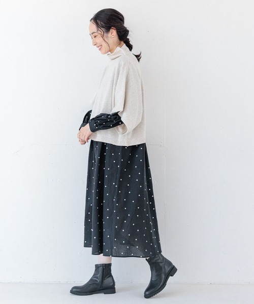 studio CLIP（スタディオクリップ）の「シングルガーゼWフロントワンピース[プチ・プラスサイズあり]（ワンピース・レディース・その他1/インディゴブルー/その他2/ブラック・FREE/ﾌﾘｰ(L)/PF）」の21枚目の写真