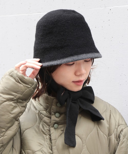 RAGEBLUE(レイジブルー)の「【Casselini/キャセリーニ】バイカラーバケットハット/トリムハット(ハット・レディース・ブラック/ベージュ・FREE)」の7枚目の写真