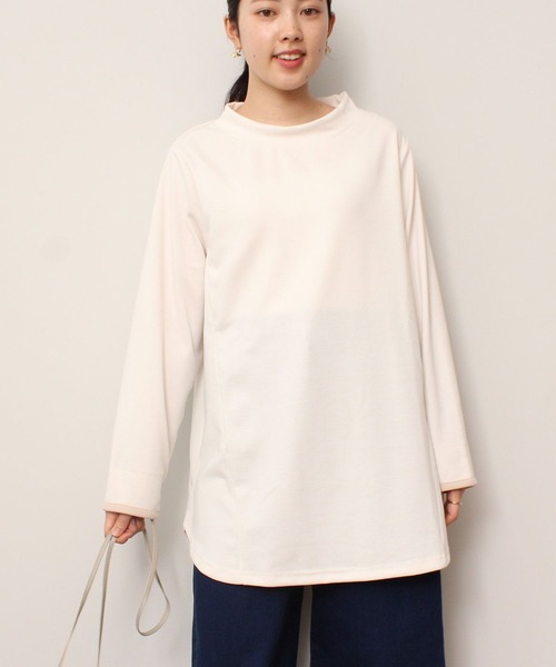 MB mint breeze(エムビーミントブリーズ)の「【L~5L 大きいサイズ】モックネック カットソー(Tシャツ/カットソー・レディース・ブラック/パープル/クリーム・4L/LL/3L/5L/L)」の3枚目の写真