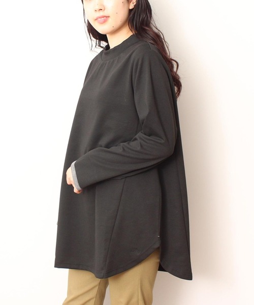 MB mint breeze(エムビーミントブリーズ)の「【L~5L 大きいサイズ】モックネック カットソー(Tシャツ/カットソー・レディース・ブラック/パープル/クリーム・4L/LL/3L/5L/L)」の2枚目の写真