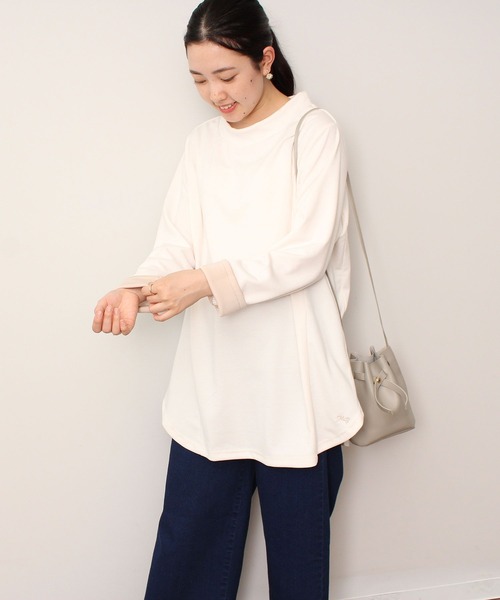 MB mint breeze(エムビーミントブリーズ)の「【L~5L 大きいサイズ】モックネック カットソー(Tシャツ/カットソー・レディース・ブラック/パープル/クリーム・4L/LL/3L/5L/L)」の17枚目の写真