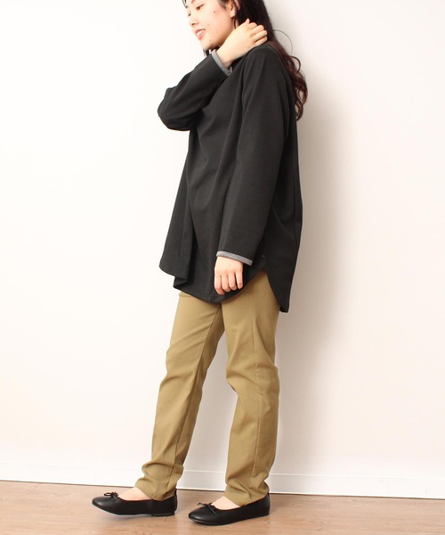 MB mint breeze(エムビーミントブリーズ)の「【L~5L 大きいサイズ】モックネック カットソー(Tシャツ/カットソー・レディース・ブラック/パープル/クリーム・4L/LL/3L/5L/L)」の14枚目の写真