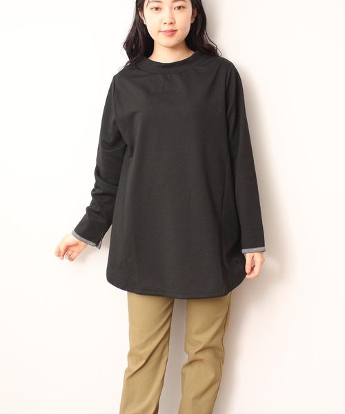 MB mint breeze(エムビーミントブリーズ)の「【L~5L 大きいサイズ】モックネック カットソー(Tシャツ/カットソー・レディース・ブラック/パープル/クリーム・4L/LL/3L/5L/L)」の13枚目の写真