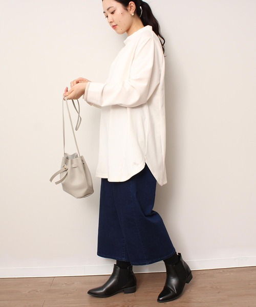 MB mint breeze(エムビーミントブリーズ)の「【L~5L 大きいサイズ】モックネック カットソー(Tシャツ/カットソー・レディース・ブラック/パープル/クリーム・4L/LL/3L/5L/L)」の18枚目の写真