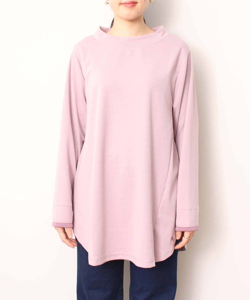 MB mint breeze(エムビーミントブリーズ)の「【L~5L 大きいサイズ】モックネック カットソー(Tシャツ/カットソー・レディース・ブラック/パープル/クリーム・4L/LL/3L/5L/L)」の4枚目の写真