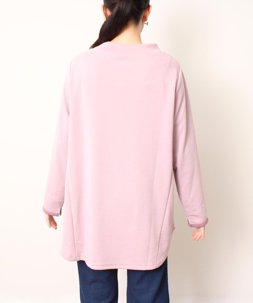 MB mint breeze(エムビーミントブリーズ)の「【L~5L 大きいサイズ】モックネック カットソー(Tシャツ/カットソー・レディース・ブラック/パープル/クリーム・4L/LL/3L/5L/L)」の6枚目の写真