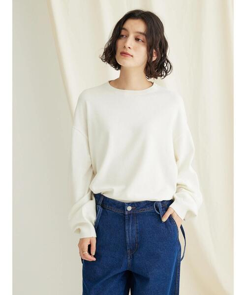 CRAFT STANDARD BOUTIQUE（クラフトスタンダードブティック）の「袖ボリュームニットプルオーバー（ニット/セーター・レディース・ネイビー/グリーン/アイボリー・FREE）」の9枚目の写真