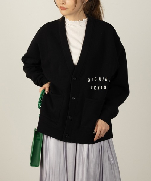 Dickies（ディッキーズ）の「Dickies ディッキーズ 裏起毛カーディガン（カーディガン/ボレロ・レディース・グリーン/グレー/ブラック・フリー）」の2枚目の写真