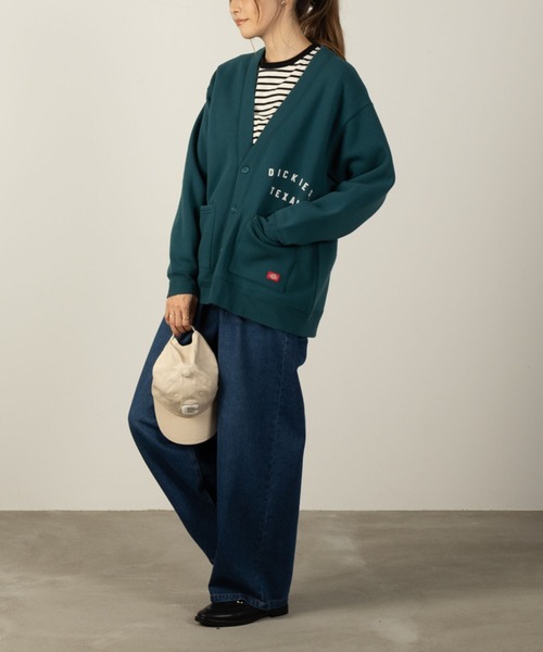 Dickies（ディッキーズ）の「Dickies ディッキーズ 裏起毛カーディガン（カーディガン/ボレロ・レディース・グリーン/グレー/ブラック・フリー）」の5枚目の写真