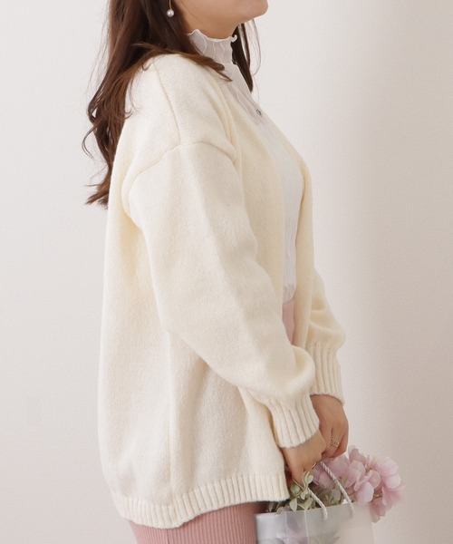 Lace Ladies(レースレディース)の「ミドル丈ベーシックゆるニットカーディガン(ニット/セーター・レディース・ベージュ/ライトグレー/アイボリー/モカ/ブラック/ピンク・FREE)」の11枚目の写真