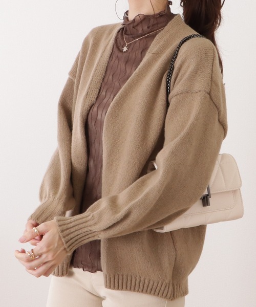 Lace Ladies(レースレディース)の「ミドル丈ベーシックゆるニットカーディガン(ニット/セーター・レディース・ベージュ/ライトグレー/アイボリー/モカ/ブラック/ピンク・FREE)」の17枚目の写真