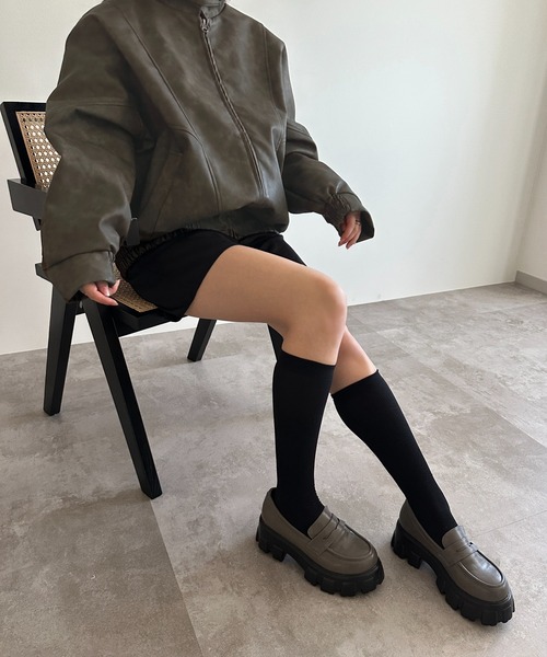 apres jour mignon(アプレジュールミニョン)の「厚底ローファー【ZOZOTOWN限定アイテム】(ローファー・レディース・ブラウン系その他/ブラック・MEDIUM/SMALL/LARGE)」の8枚目の写真