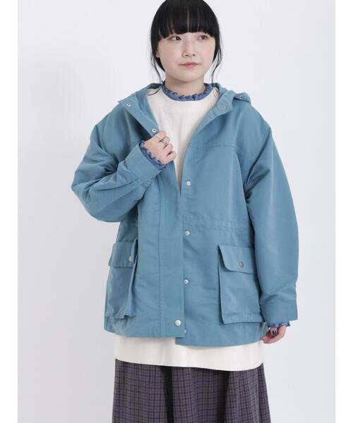 Samansa Mos2（サマンサ モスモス）の「ツイルマウンテンパーカー（ノーカラージャケット・レディース・ブルー/ダークブラウン/レッド/ベージュ/カーキ・F）」の7枚目の写真