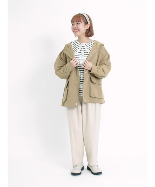 Samansa Mos2（サマンサ モスモス）の「ツイルマウンテンパーカー（ノーカラージャケット・レディース・ブルー/ダークブラウン/レッド/ベージュ/カーキ・F）」の17枚目の写真