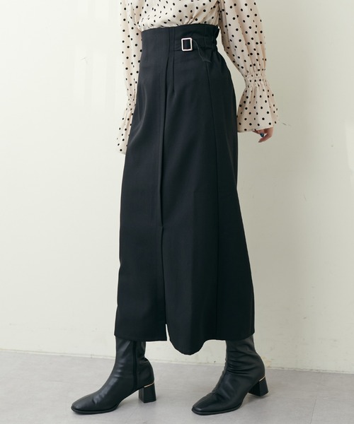 natural couture（ナチュラルクチュール）の「サイドベルトナロースカート（スカート・レディース・ライトベージュ/ブラック/オレンジ系その他/モカ/チェック・MEDIUM/LARGE）」の8枚目の写真
