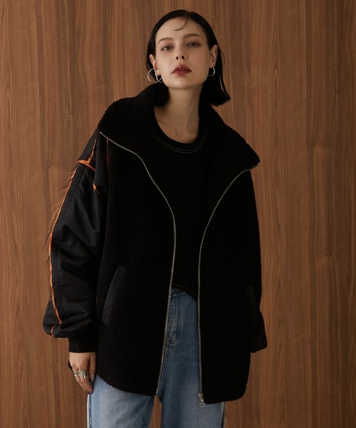 casane（カサネ）の「ドッキングボアブルゾン（ブルゾン・レディース・カーキ/ブラック・FREE）」の18枚目の写真