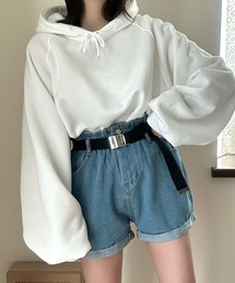 Cham. | ウエストゴムデニムショートパンツ(デニムパンツ)