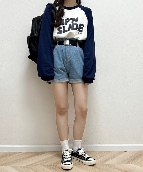 Cham.（チャム）の「ウエストゴムデニムショートパンツ（デニムパンツ