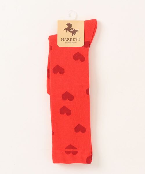 MARKEY'S（マーキーズ）の「ハイソックス/heart（19~22cm）（ソックス/靴下・キッズ・レッド/オフホワイト・M/L）」の4枚目の写真