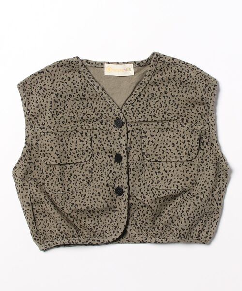 aimoha（アイモハ）の「【aimoha-KIDS-】子供服　ヒョウ柄ベスト（ベスト・キッズ・グレー/オフホワイト・120/100/90/110/80）」の5枚目の写真