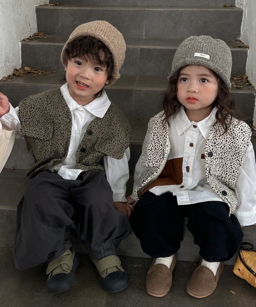 aimoha（アイモハ）の「【aimoha-KIDS-】子供服　ヒョウ柄ベスト（ベスト・キッズ・グレー/オフホワイト・120/100/90/110/80）」の7枚目の写真